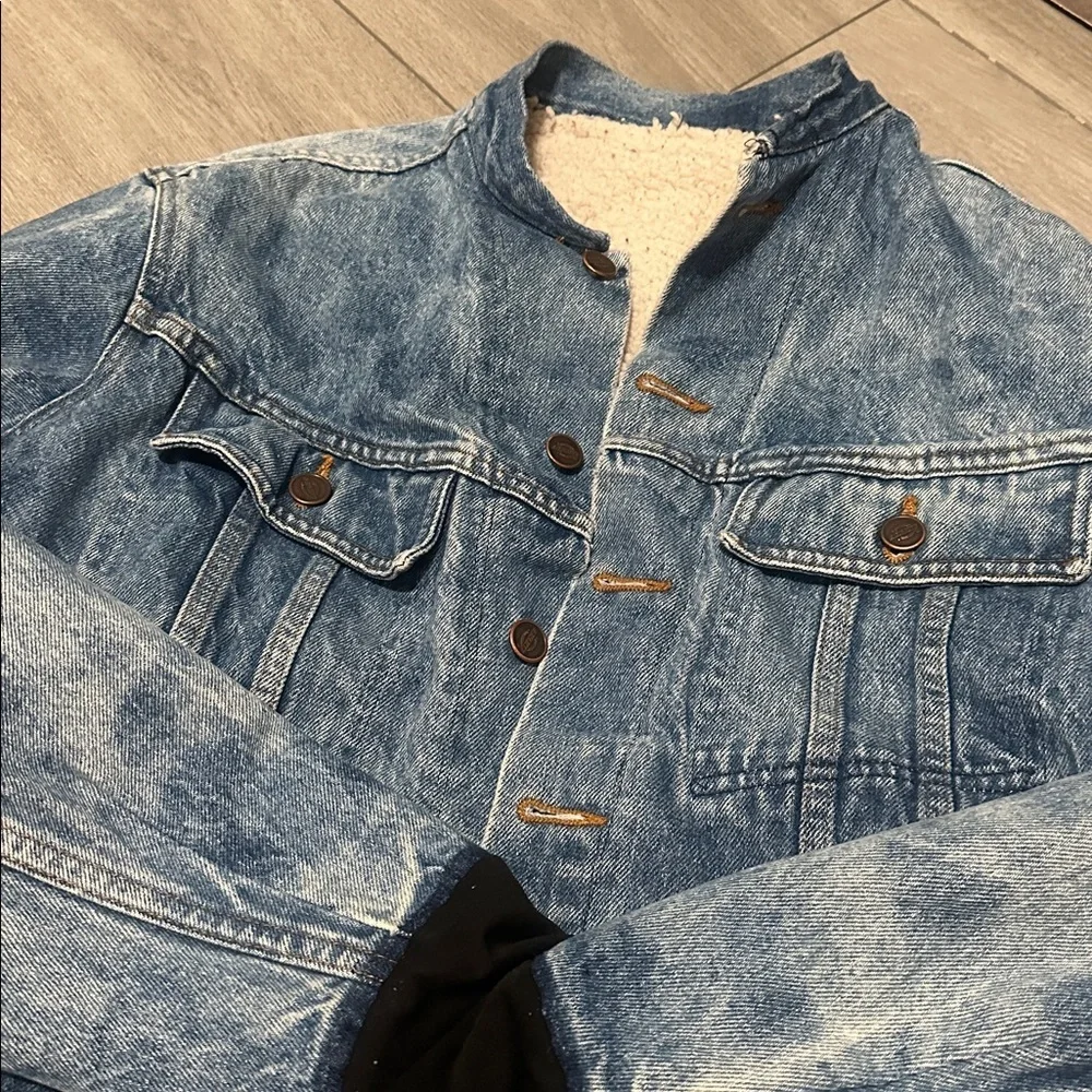 Dickies Women Sherpa lined Blue Denim Jacket size Small - Picture 2 of 10